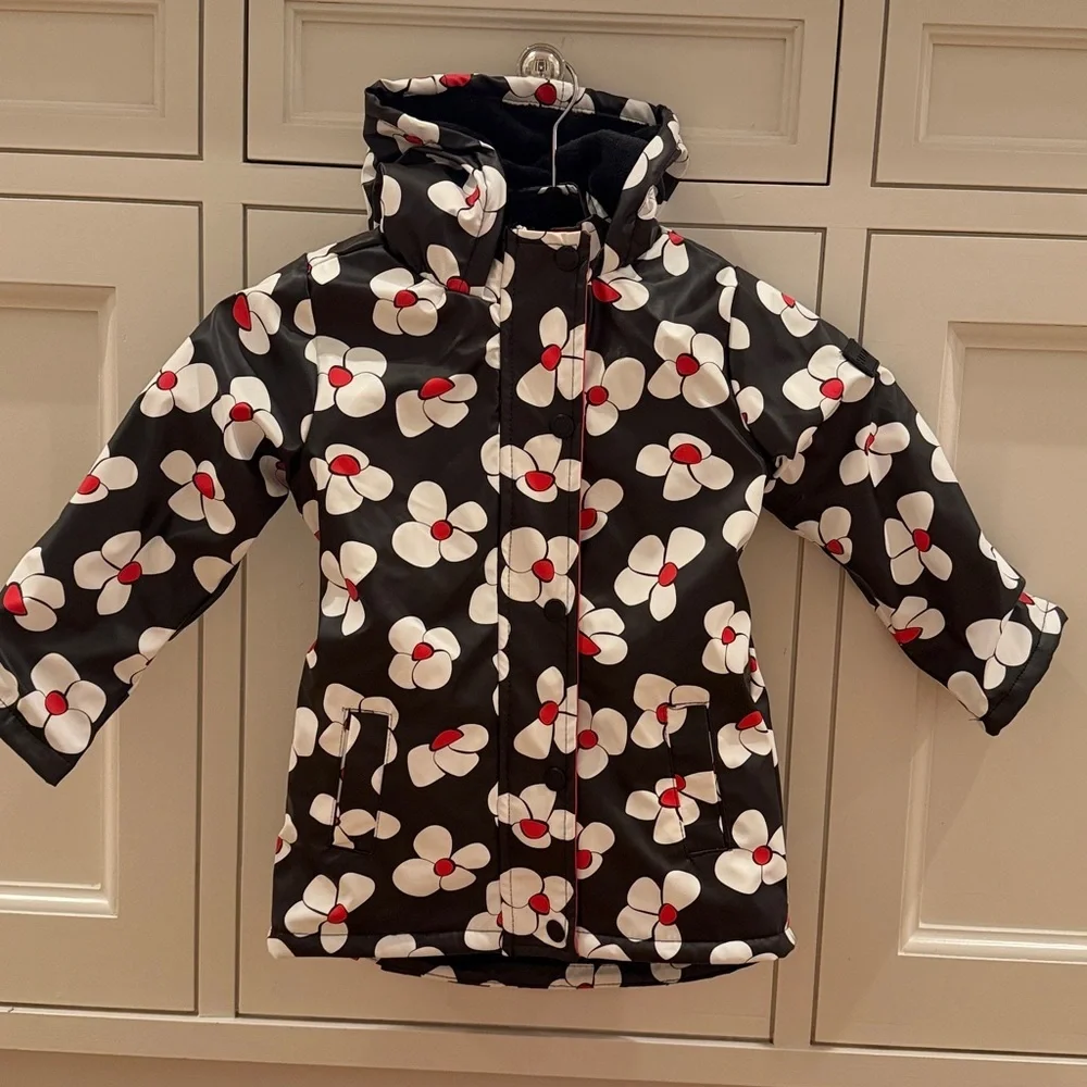 Hunter Girls Rain Fleece Lined Floral Jacket 4T
